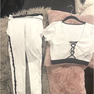 La Bella Mafia workout leggings and crop top